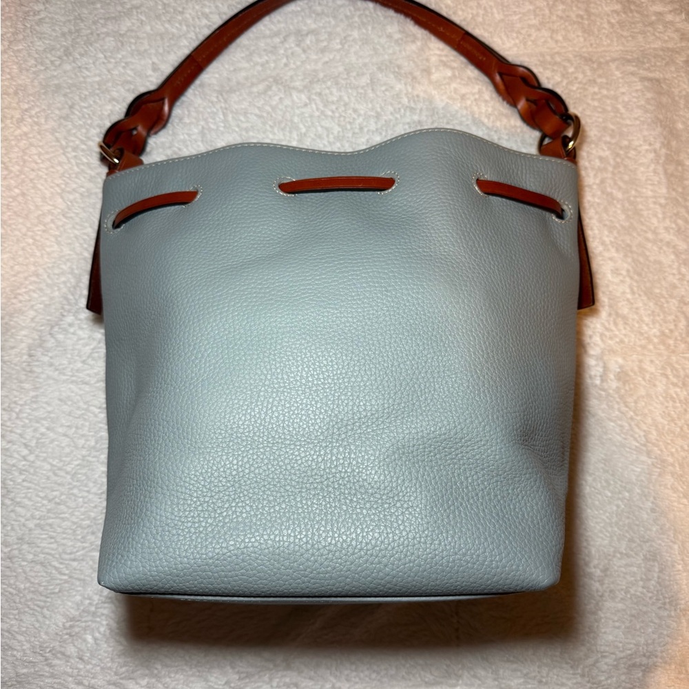 Dooney & Bourke Blue and Brown Shoulder Bag with matching wristlet - Picture 5 of 15